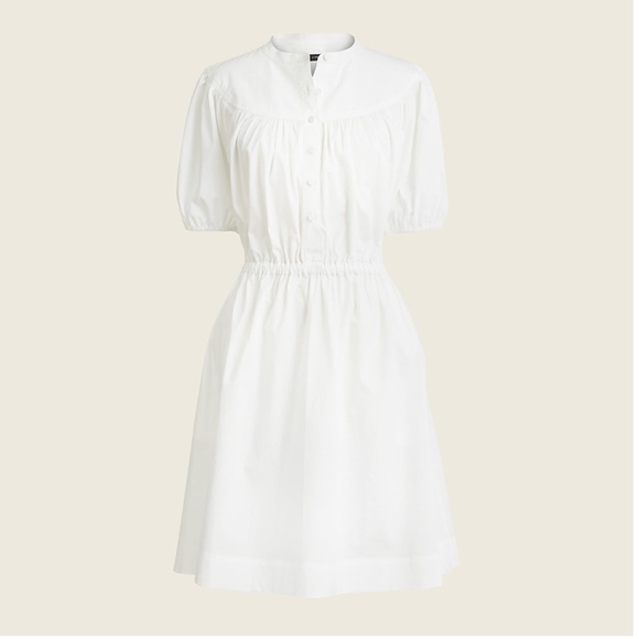 Relisted! J Crew S Cottagecore White Puff Sleeve Cotton Poplin Shirtdress - Picture 6 of 17